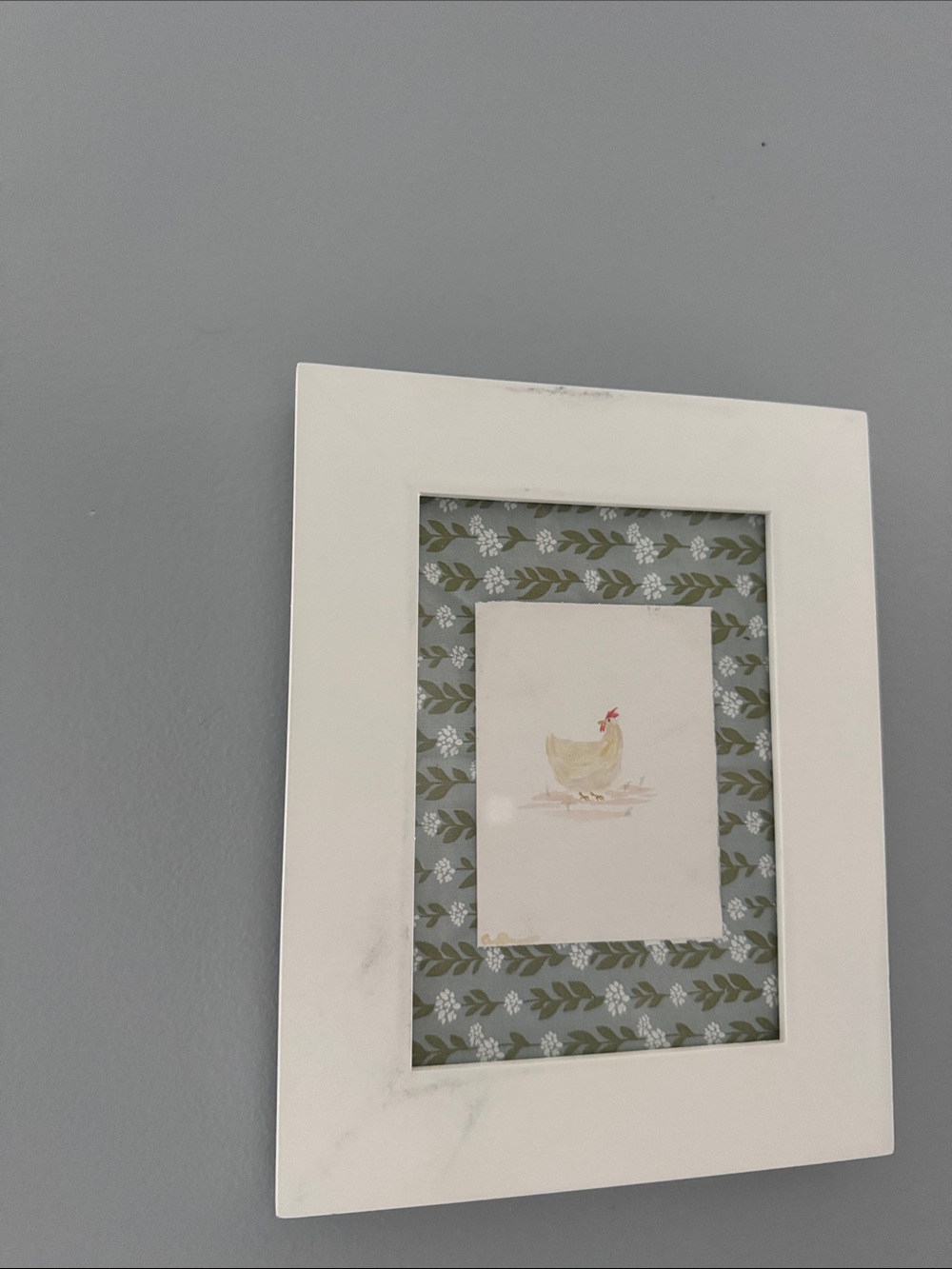 Watercolor Chicken Art - Cream & Red - Picture 5 of 5